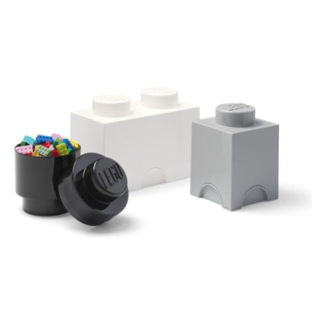 LEGO® úložné boxy Multi-Pack 3 ks - černá, bílá, šedá