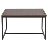 Tmavě hnědý konferenční stolek s deskou z dubového dřeva ø 70 cm Deerfield – Rowico