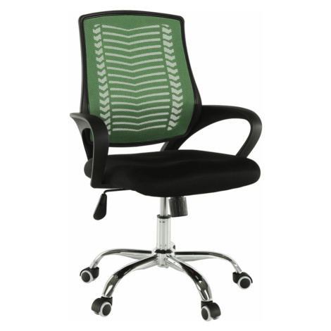 TEMPO KONDELA Kancelářská židle, zelená/černá/chrom, IMELA TYP 2