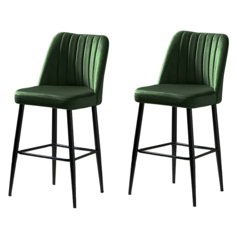 Sada barových židlí Vento Green and Black, 2 ks, 2 ks Hanah Home