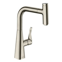 Dřezová baterie Hansgrohe Metris s vytahovací sprškou vzhled nerezu 73802800