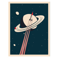 Ilustrace vintage rocket poster, martinwimmer, 30 × 40 cm