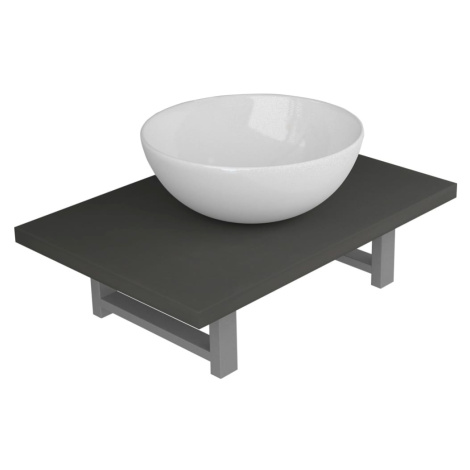 vidaXL 2dílný set koupelnového nábytku keramika šedý