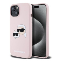 Karl Lagerfeld Liquid Silicone Double Heads MagSafe Zadní Kryt pro iPhone 15 Pink