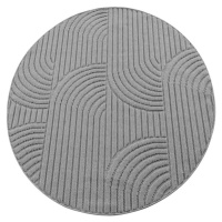 Koberec Helix geometrický, šedý kruh