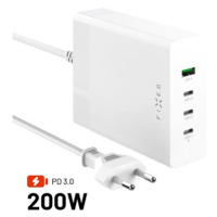 FIXED Charging Station s 3xUSB-C a USB výstupem podpora PD 3.0 200W bílá