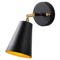 Nástěnné svítidlo v černé a zlaté barvě ø 10 cm Evander – Opviq lights