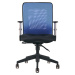 Kancelářská otočná židle CALYPSO, s područkami a univerzálními kolečky, síťované opěradlo modrá 
