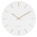 Bílé nástěnné hodiny s ručičkami ve zlaté barvě Karlsson Charm, ø 30 cm