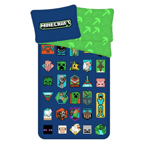Jerry Fabrics Bavlněné povlečení Minecraft Badges