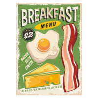 Ilustrace Breakfast menu promo ad design, lukeruk, 30 × 40 cm