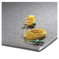 COBA Protiúnavová rohož COBAstat odvádějící statický náboj, s uzemňovacím kabelem, PVC, šedá bar