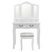 Tempo Kondela Toaletní stolek s taburetem REGINA NEW - bílá/stříbrná + kupón KONDELA10 na okamži