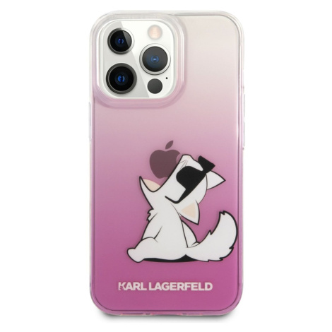 Kryt na iPhone 13 Pro Karl Lagerfeld Choupette Eat - růžový