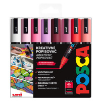 Akrylové popisovače POSCA Love, PC-5M - 1,8-2,5 mm - 8 teplých barev