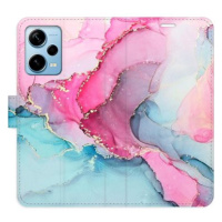 iSaprio flip pouzdro PinkBlue Marble pro Xiaomi Redmi Note 12 Pro+ 5G