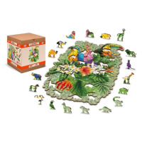 Wooden City Puzzle Tropičtí ptáci, dřevěné, 300 dílků