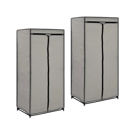 Šatní skříně 2 ks šedé 75 × 50 × 160 cm SHUMEE