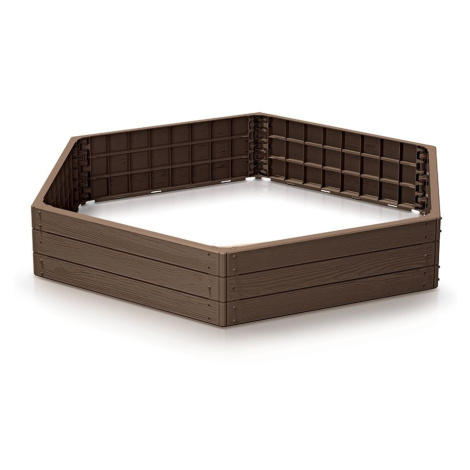 Vyvýšený záhon BASE WOODY, hnědá 148 x 129 x 25 cm PRIBWH-7587U Prosperplast