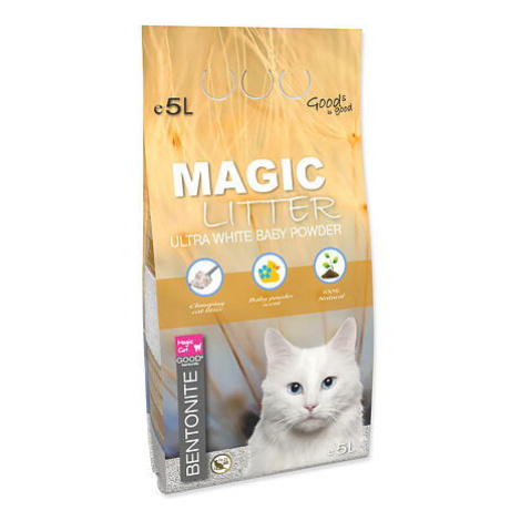 Kočkolit MAGIC LITTER Bentonite Ultra White Baby Powder 5 l