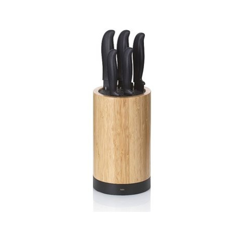 KELA Sada nožů ve stojanu Acida bambus černý 24 cm 13 cm