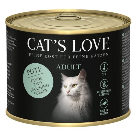 Cat's Love s čistým krůtím masem, lososovým olejem a rozrazilem 6× 200 g
