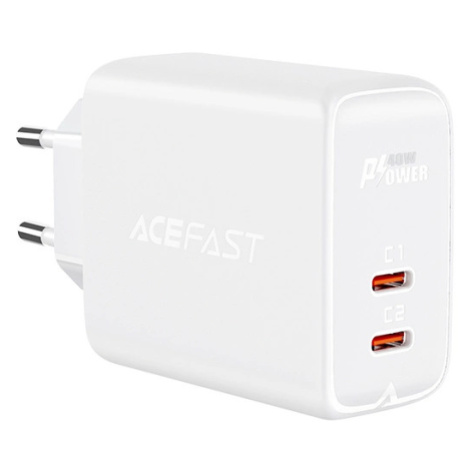 Síťová nabíječka Acefast 2x USB typu C 40W, PPS, PD, QC 3.0, AFC, FCP bílá (A9 bílá)