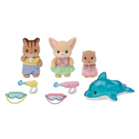 Sylvanian family 3 kamarádi ze školky v bazénu