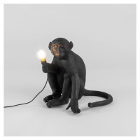 SELETTI LED deko terasové světlo Monkey Lamp sedící černá