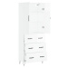 vidaXL Skříň highboard lesklá bílá 69,5 x 34 x 180 cm kompozitní dřevo