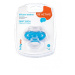 BABYONO Kousátko silikonové bez BPA ve tvaru dudlíku s krytem modrá 3m+