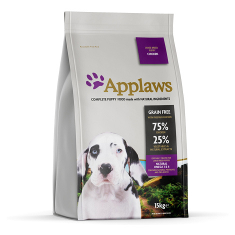 Applaws granule, 12 + 3 kg zdarma - Large Breed Chicken