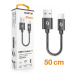 Datový kabel ALIGATOR PREMIUM 2A, USB-C 50cm, černá