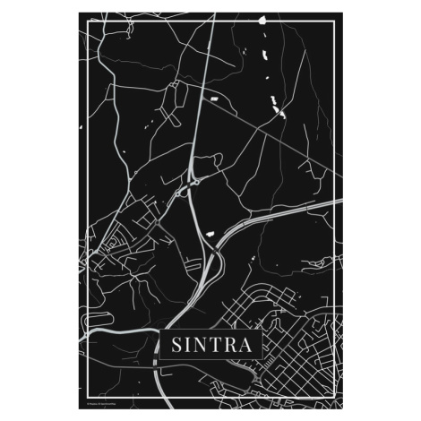Mapa Sintra black, (26.7 x 40 cm)