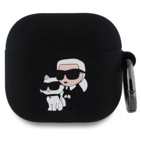 Karl Lagerfeld 3D Logo NFT Karl and Choupette silikonové pouzdro AirPods 4 černé