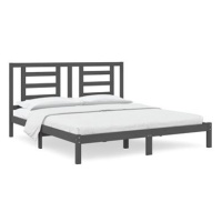 Rám postele šedý masivní dřevo 180 × 200 cm Super King, 3104365