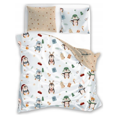 Faro Vánoční bavlněné povlečení Scandic 059 220x200 cm + 2x 70x80 cm bílé/béžové