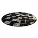 Dywany Łuszczów Kusový koberec Gloss 400B 86 3D geometric black/gold kruh - 120x120 (průměr) kru