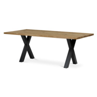 Stůl jídelní, 200x100x75 cm,masiv dub, kovová noha ve tvaru písmene