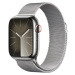 Apple Watch Series 9 Cellular 41mm Stříbrná ocel se stříbrným milánským tahem Stříbrná