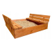 ELIS DESIGN Pískoviště dřevěné s krytem/lavičkami předvrtané impregnované premium varianta: impr