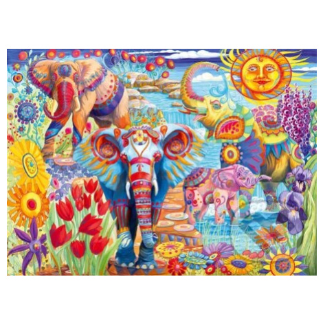 Elephants in the Garden - puzzle z kategorie Umělecké