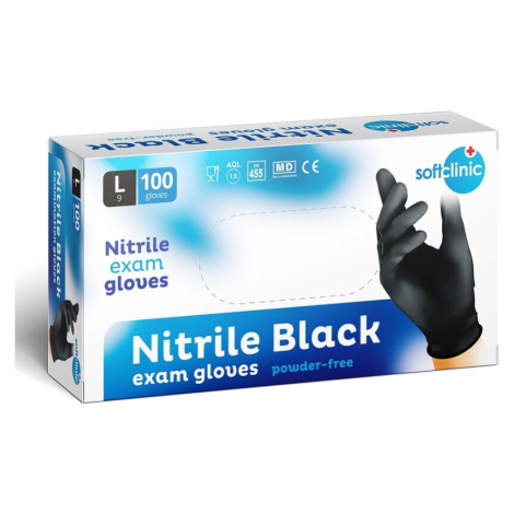 SOFTCLINIC Rukavice Nitril nepudr. černé L 100 ks