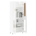 vidaXL Skříň highboard lesklá bílá 69,5 x 34 x 180 cm kompozitní dřevo