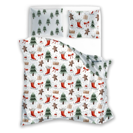 Faro Vánoční bavlněné povlečení Scandic 078 220x200 cm + 2x 70x80 cm bílé