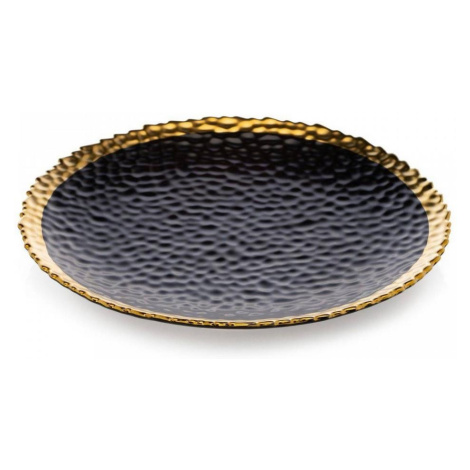 HowHomely Jídelní talíř KATI 25 cm černá/zlatá