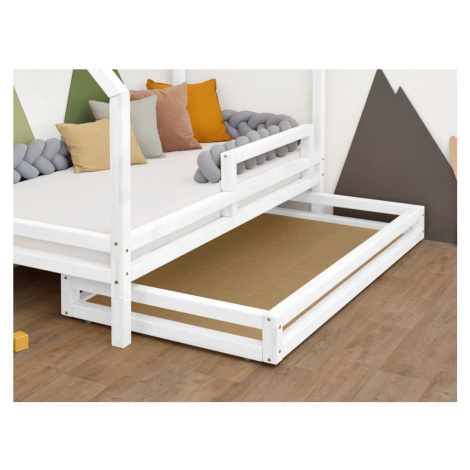 Benlemi Bílý úložný šuplík 2IN1 pod postel na kolečkách 90x160 cm (pod postel 90x180 cm) s rošte