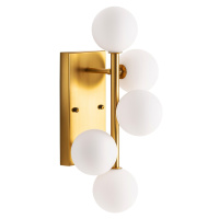 Estila Art-deco nástěnná lampa Esme s kovovou konstrukcí zlaté barvy v art-deco stylu s pěti bíl