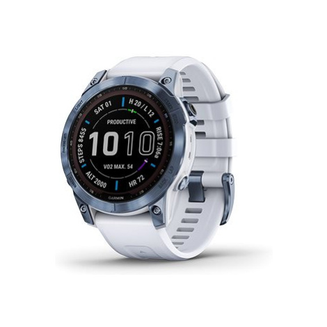 Garmin Fenix 7 Sapphire Solar Mineral Blue DLC Titanium/Whitestone Band