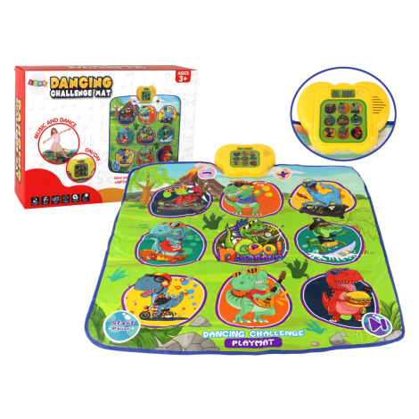 mamido  Taneční podložka s motivy dinosaurů 90cm x 86cm